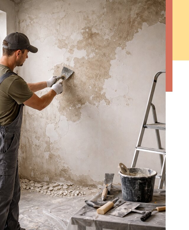 Снятие старой шпаклевки в Альметьевске от 1920 руб. — быстро и недорого | ОТДЕЛОЧНИК-Льм