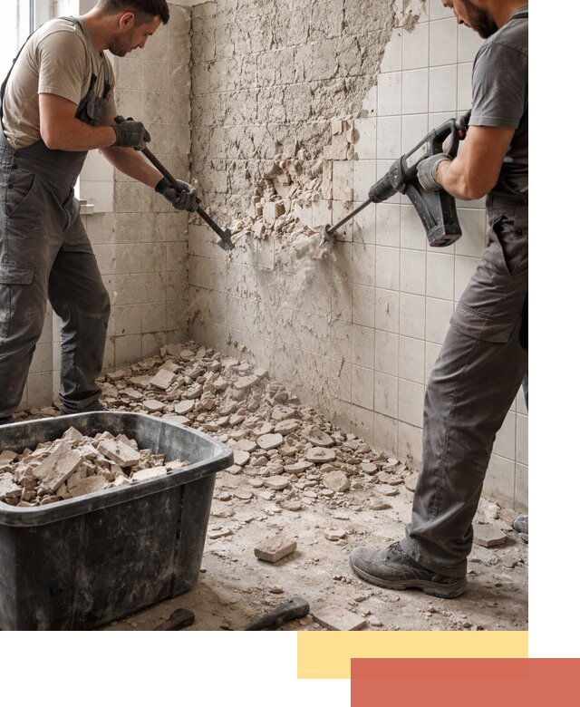 Демонтаж плитки со стен в Альметьевске быстро и аккуратно