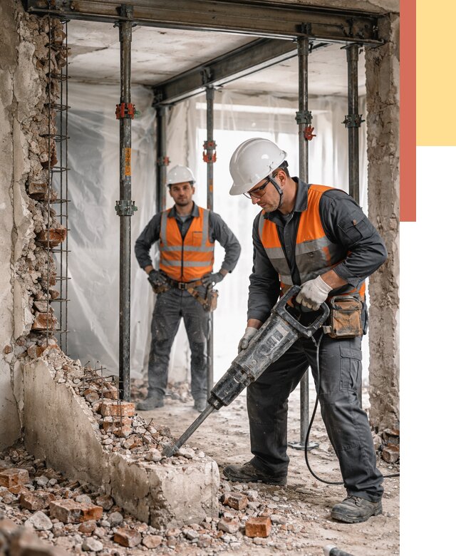 Снос несущих стен в Альметьевске от 10640 руб. — демонтаж несущей стены под ключ | ОТДЕЛОЧНИК-Льм