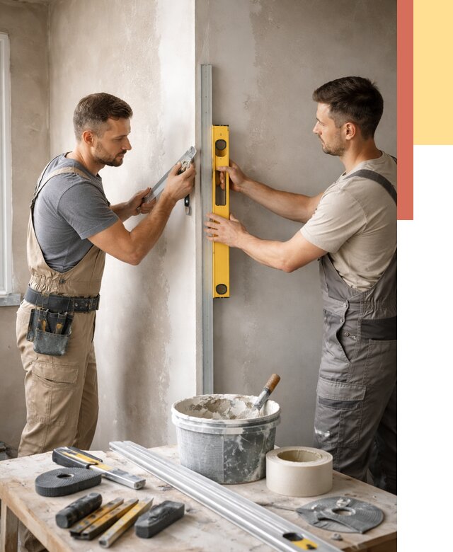 Выведение углов стен в Альметьевске от 1920 руб. быстро и недорого | ОТДЕЛОЧНИК-Льм