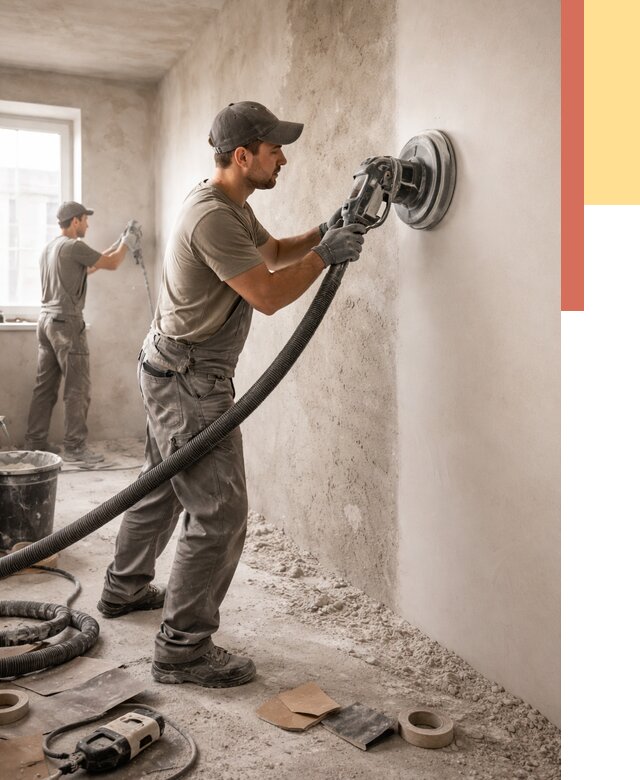 Шлифовка стен в Альметьевске от 1246 руб/м2 — быстро и недорого | ОТДЕЛОЧНИК-Льм