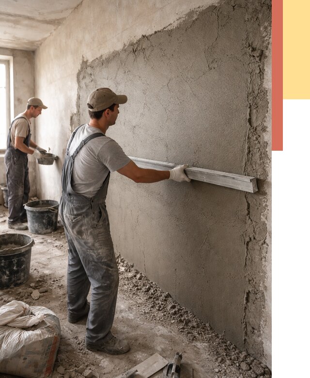 Цементная штукатурка стен в Альметьевске от 4671 руб/м2 — быстро и недорого | ОТДЕЛОЧНИК-Льм