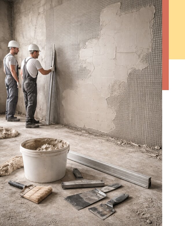 Штукатурка стен по сетке в Альметьевске от 5709 руб./м2 — быстро и недорого | ОТДЕЛОЧНИК-Льм