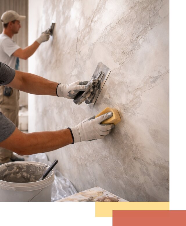 Декоративная штукатурка под мрамор в Альметьевске для стен и потолков