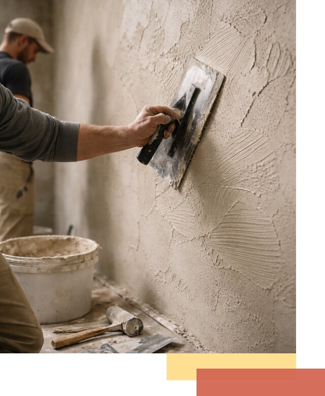 Фактурная штукатурка стен в Альметьевске — монтаж, отделка, реставрация