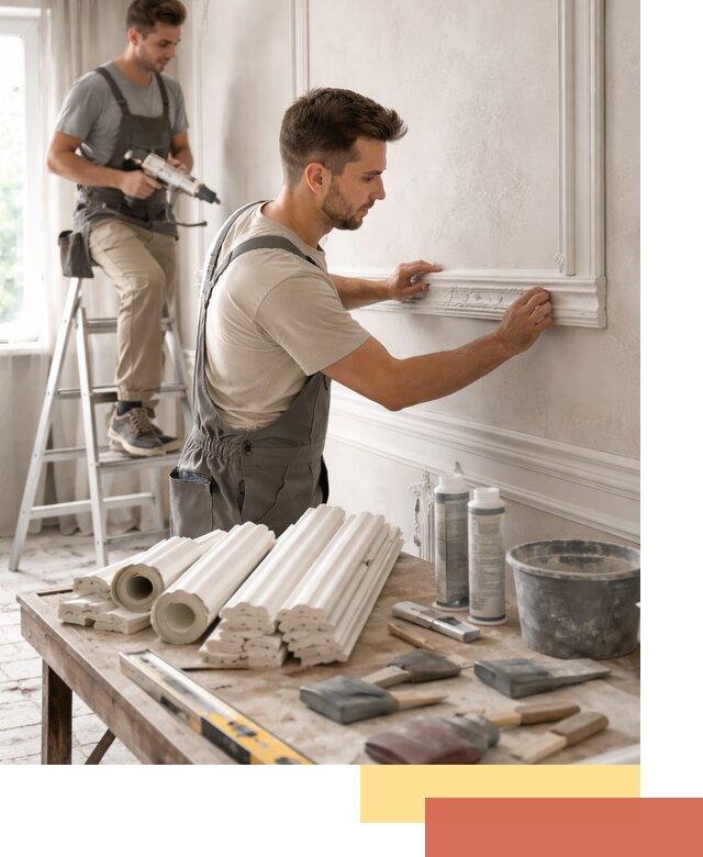 Монтаж лепнины на стены в Альметьевске профессионально и качественно