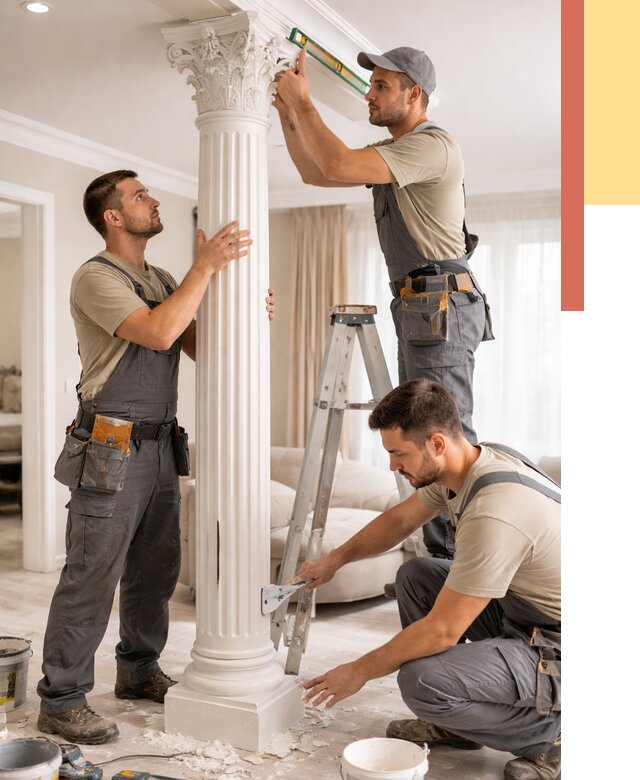 Установка декоративных колонн в Альметьевске от 12456 руб. под ключ | ОТДЕЛОЧНИК-Льм