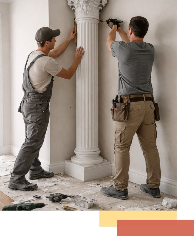 Установка декоративных колонн в Альметьевске под ключ