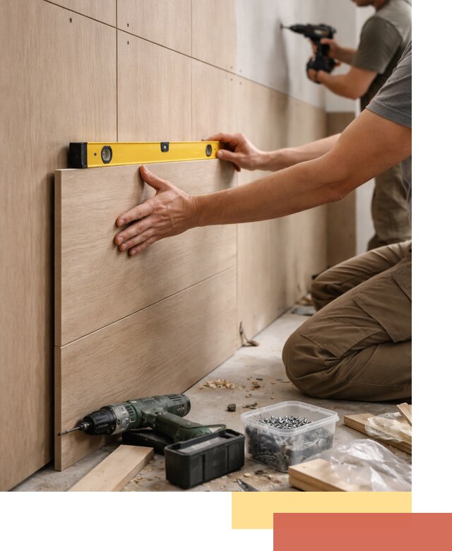 Профессиональный монтаж МДФ панелей на стены в Альметьевске