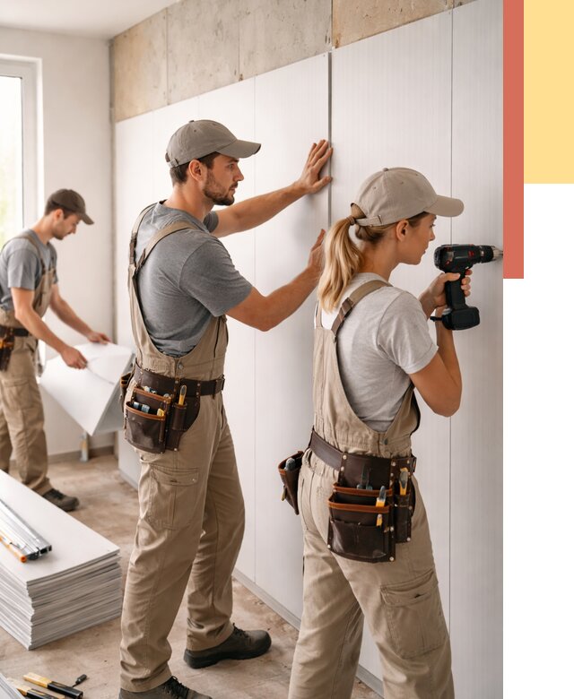 Монтаж ПВХ панелей на стены в Альметьевске от 467 руб/м2 — быстро и недорого | ОТДЕЛОЧНИК-Льм