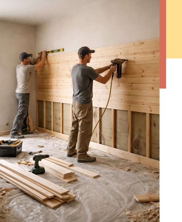 Монтаж деревянной вагонки на стены в Альметьевске от 7785 руб. | Услуги монтажа вагонки | ОТДЕЛОЧНИК-Льм