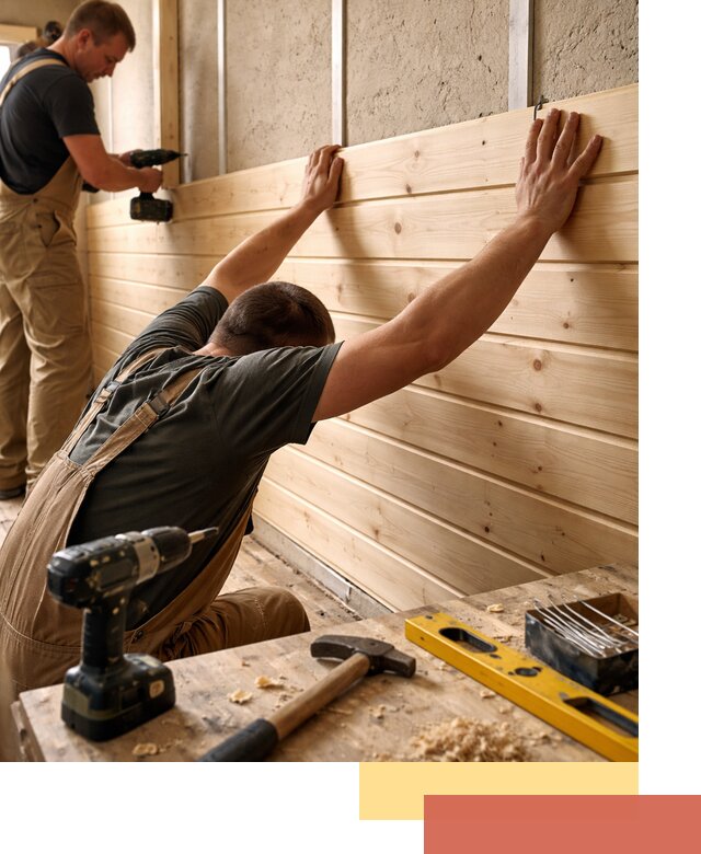 Монтаж деревянной вагонки на стены в Альметьевске быстро и качественно