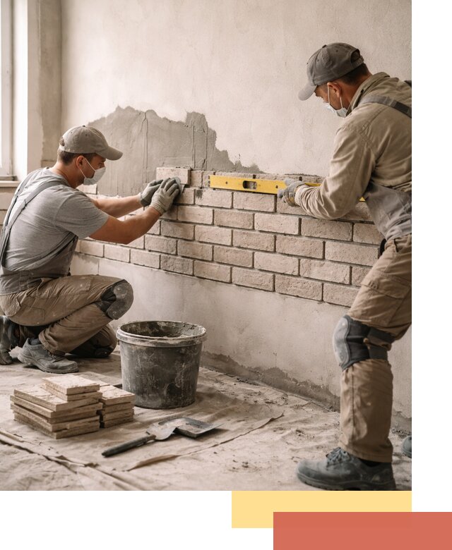 Монтаж декоративного кирпича профессионально в Альметьевске