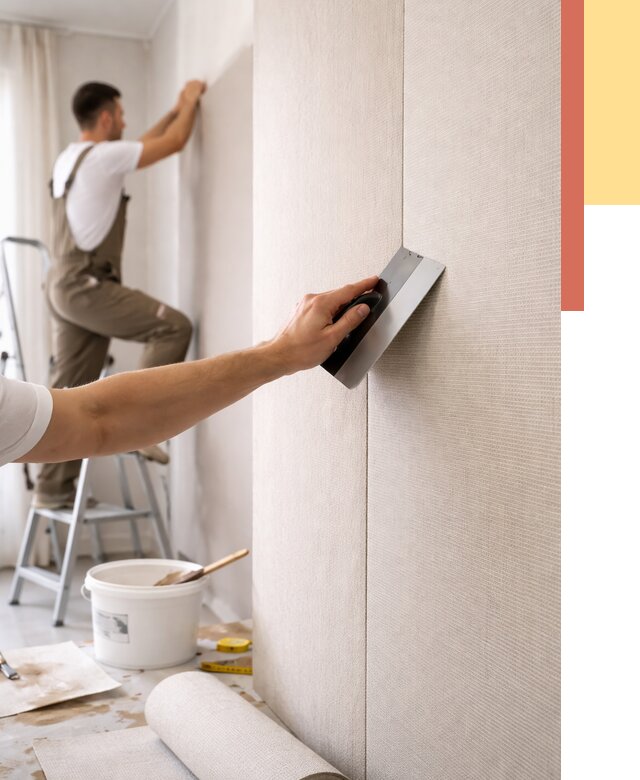 Поклейка текстильных обоев в Альметьевске от 4671 руб. под ключ | ОТДЕЛОЧНИК-Льм