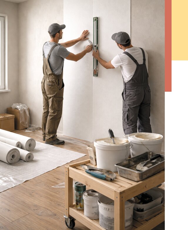 Поклейка стеклообоев в Альметьевске от 6747 руб. за м2 — быстро и недорого | ОТДЕЛОЧНИК-Льм