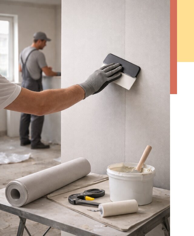 Поклейка обоев под покраску в Альметьевске от 3633 руб. за м2 | ОТДЕЛОЧНИК-Льм