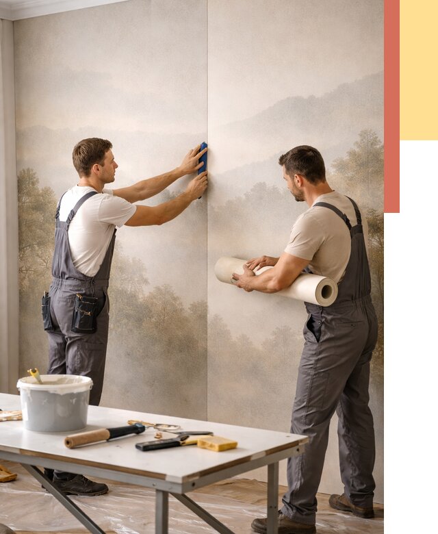 Поклейка фотообоев в Альметьевске от 8823 руб/м² — быстро и недорого | ОТДЕЛОЧНИК-Льм