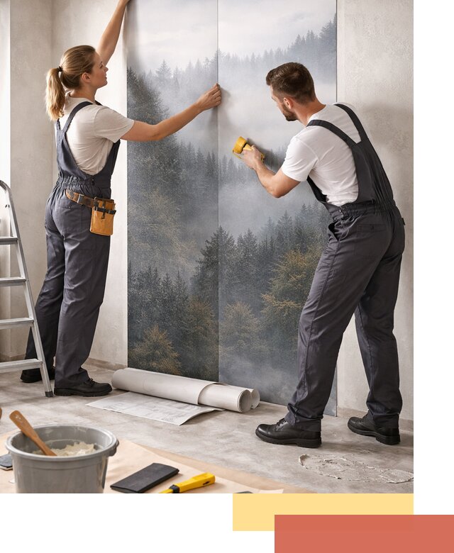 Поклейка фотообоев профессионально в Альметьевске под ключ