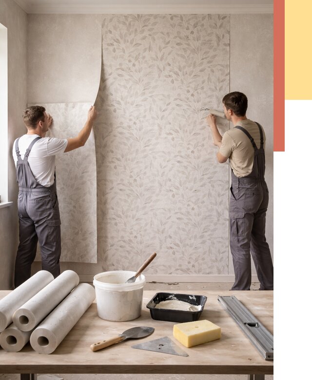 Поклейка обоев с подбором рисунка в Альметьевске от 3633 руб. | ОТДЕЛОЧНИК-Льм - быстро и недорого