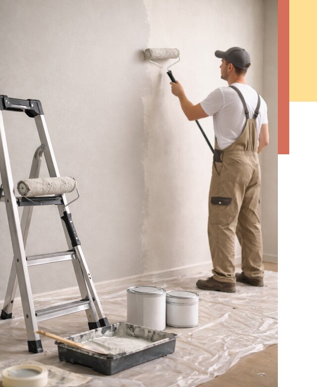 Покраска стен латексной краской в Альметьевске от 4671 руб. за м2 | ОТДЕЛОЧНИК-Льм