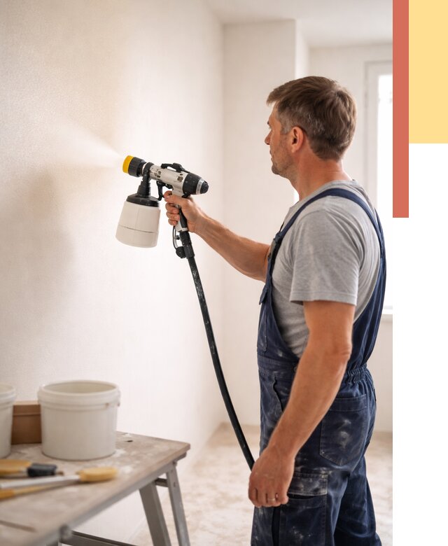 Покраска стен краскопультом в Альметьевске от 7785 руб. — механизированная покраска | ОТДЕЛОЧНИК-Льм