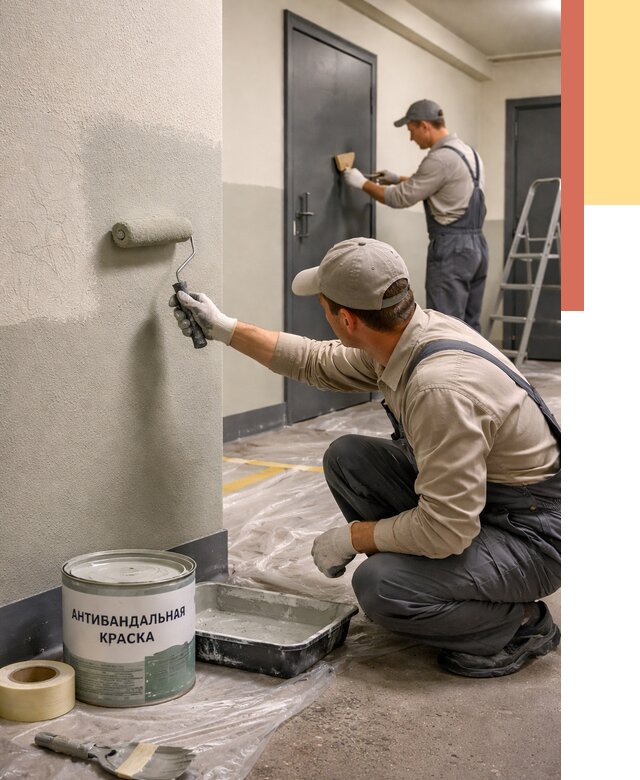 Покраска стен антивандальной краской в Альметьевске от 4671 руб./м² под ключ | ОТДЕЛОЧНИК-Льм
