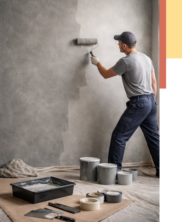 Покраска стен под бетон в Альметьевске от 675 руб. за м2 — быстро и недорого | ОТДЕЛОЧНИК-Льм