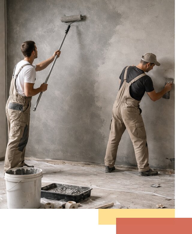 Покраска стен под бетон в Альметьевске профессионально и недорого