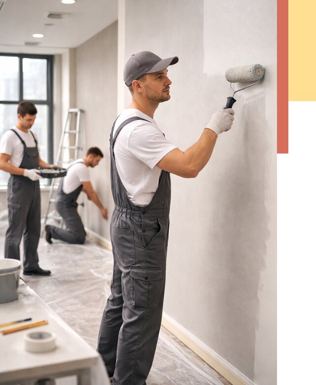 Покраска стен в офисе в Альметьевске от 8823 руб. — быстро и недорого | ОТДЕЛОЧНИК-Льм