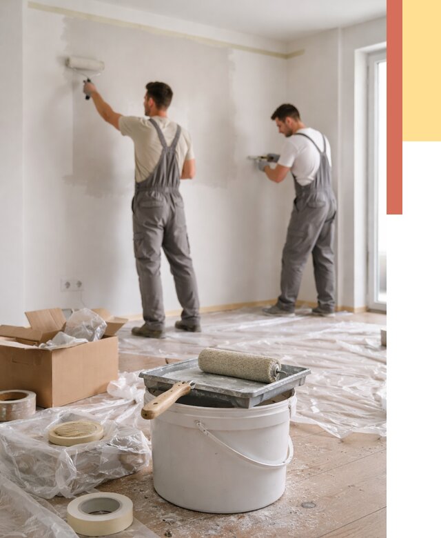 Покраска стен в квартире в Альметьевске от 2595 руб/м2 — быстро и недорого | ОТДЕЛОЧНИК-Льм