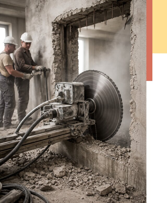 Алмазная резка проемов в Альметьевске от 4671 руб. быстро и недорого | ОТДЕЛОЧНИК-Льм