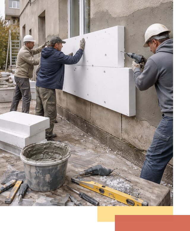 Утепление наружных стен пенопластом в Альметьевске