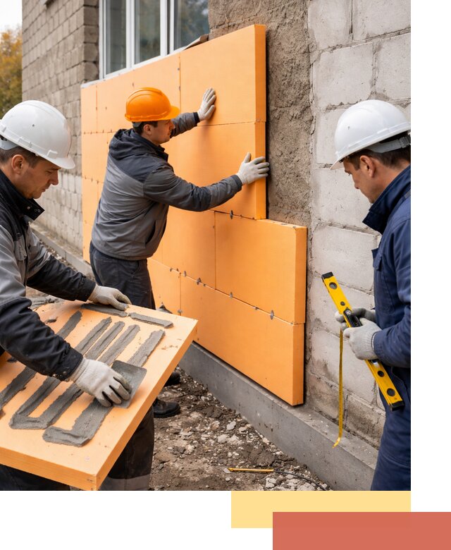 Утепление фасада пеноплексом под ключ в Альметьевске