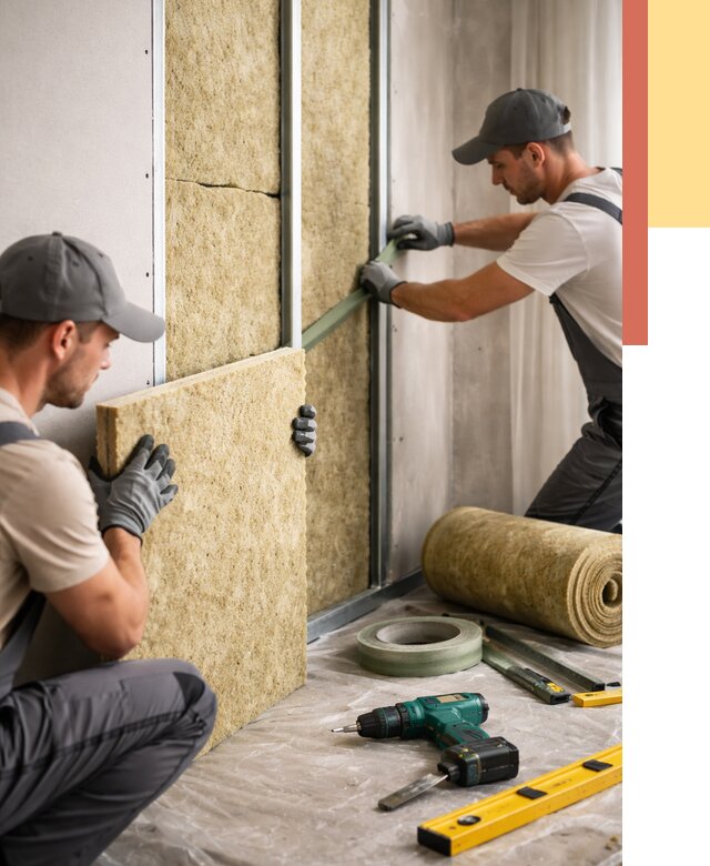 Шумоизоляция стен в Альметьевске под ключ от 1920 руб. | ОТДЕЛОЧНИК-Льм