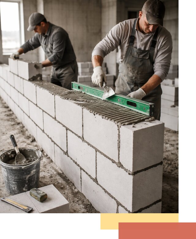 Кладка перегородок из газобетона в Альметьевске быстро и качественно
