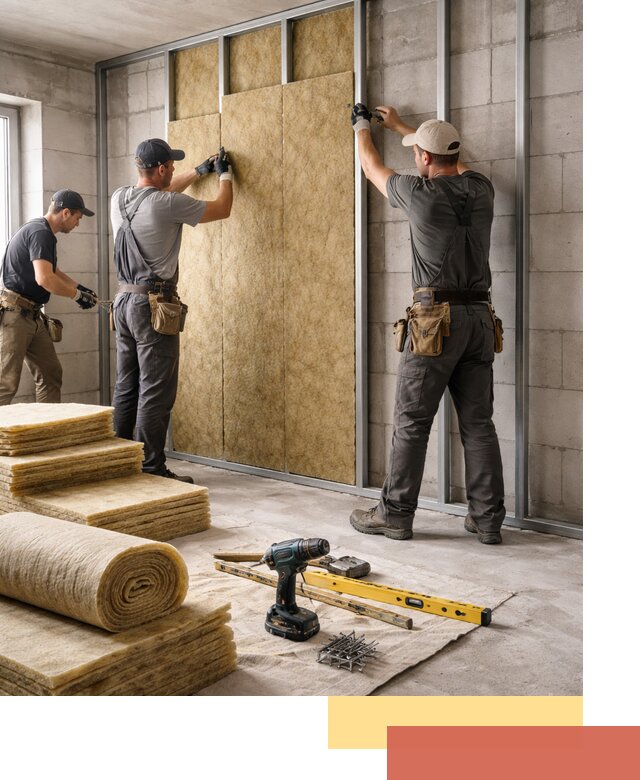 Шумоизоляция перегородок из блоков в Альметьевске — монтаж и защита шумоизоляцией