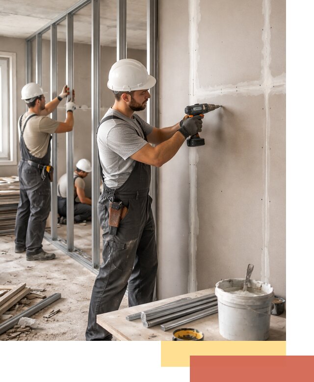 Перегородки из огнестойкого гипсокартона в Альметьевске под ключ