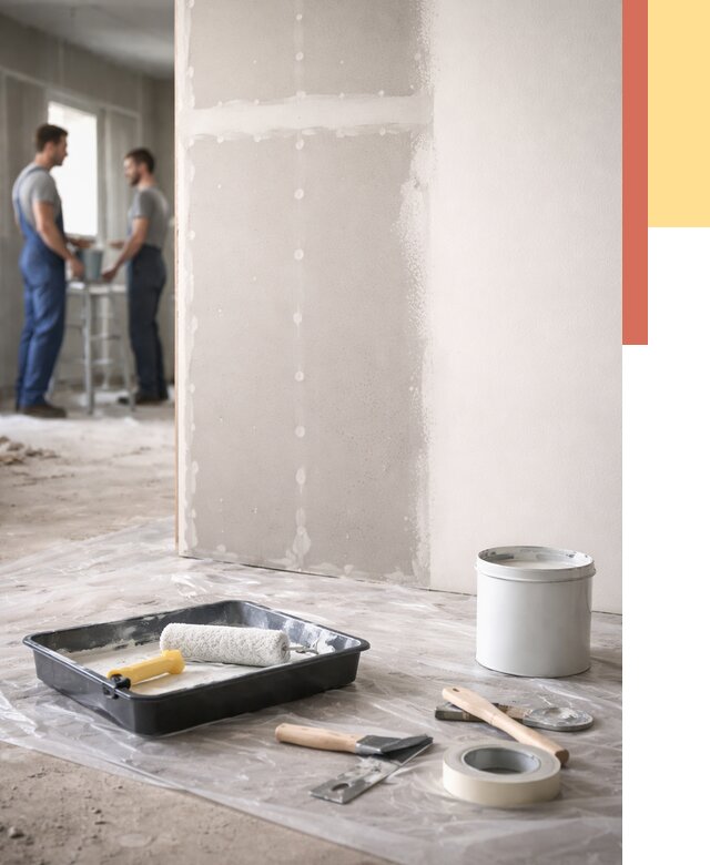 Покраска перегородок из гипсокартона в Альметьевске от 4671 руб. под ключ | ОТДЕЛОЧНИК-Льм