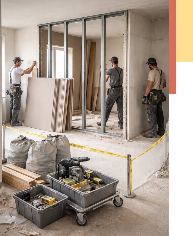 Перенос гипсокартонной перегородки в Альметьевске под ключ от 4671 руб. | Демонтаж и монтаж – ОТДЕЛОЧНИК-Льм