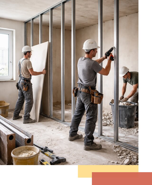 Перенос гипсокартонной перегородки в Альметьевске профессионально и быстро