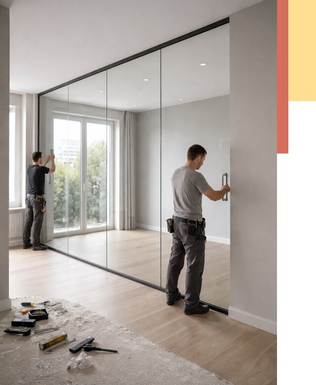 Изготовление стеклянных перегородок в Альметьевске от 12819 руб. под ключ | ОТДЕЛОЧНИК-Льм