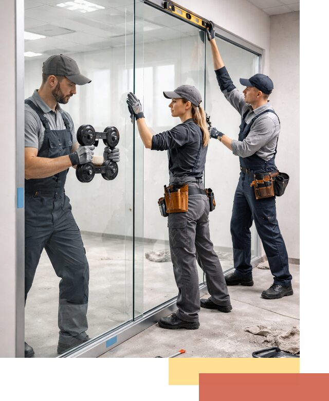 Профессиональный монтаж стеклянных перегородок в Альметьевске