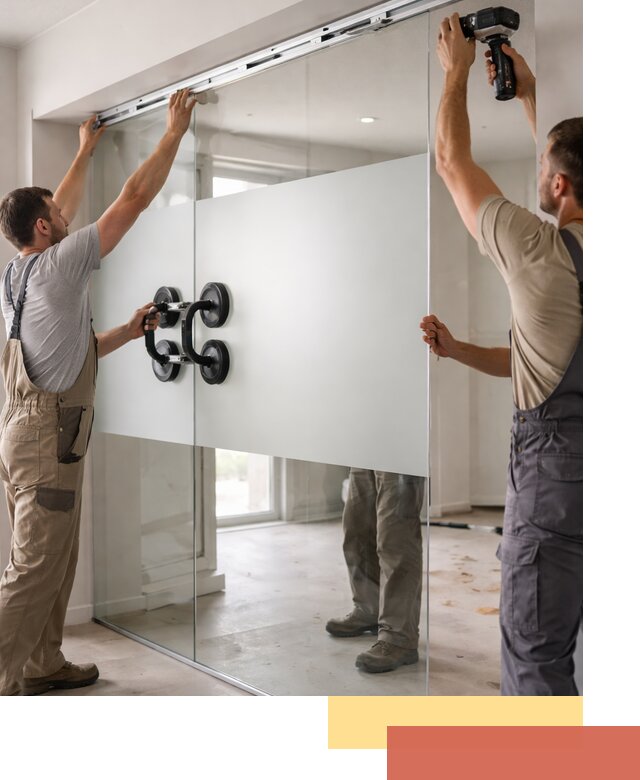 Матовые стеклянные перегородки под ключ в Альметьевске