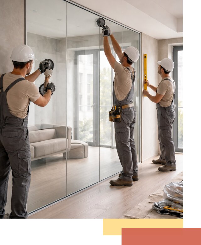 Перегородки из закаленного стекла в Альметьевске для офисов и квартир