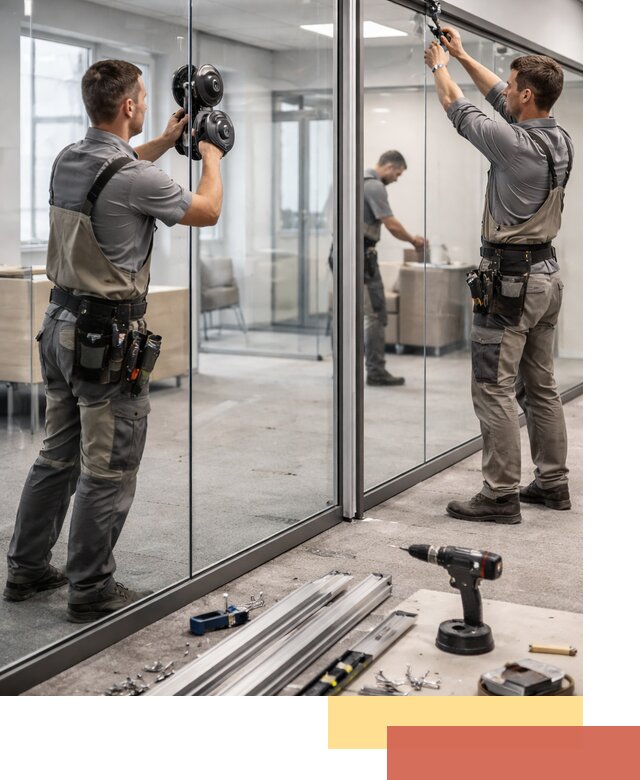 Стеклянные офисные перегородки под ключ в Альметьевске