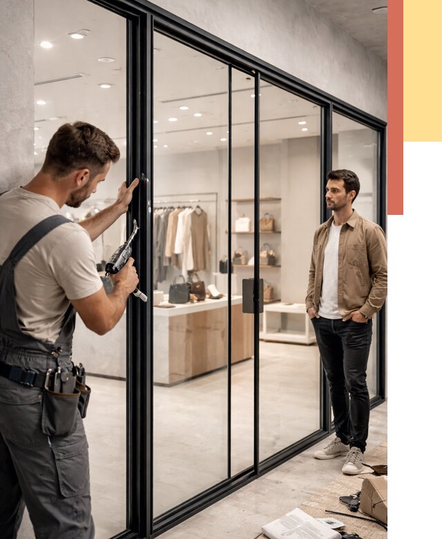 Стеклянные перегородки для магазинов в Альметьевске от 8512 руб. под ключ | ОТДЕЛОЧНИК-Льм