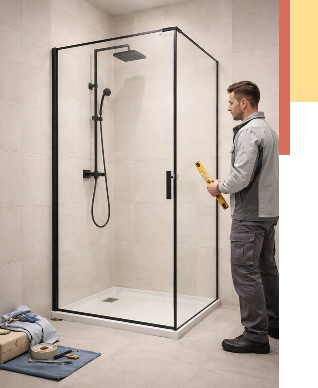 Стеклянные перегородки для душа в Альметьевске от 12975 руб. | Монтаж под ключ — ОТДЕЛОЧНИК-Льм