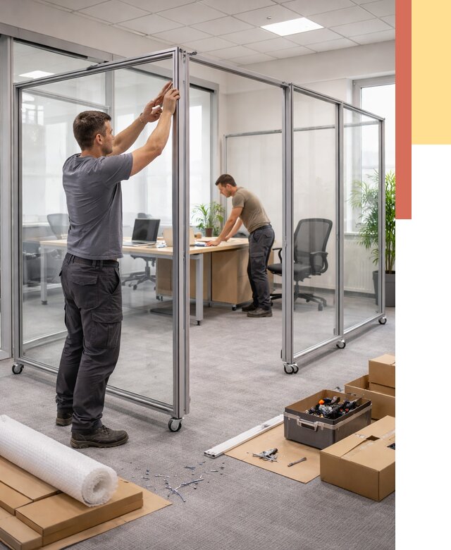 Мобильные офисные перегородки в Альметьевске от 12975 руб. — установка под ключ | ОТДЕЛОЧНИК-Льм