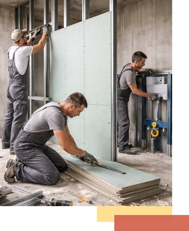 Монтаж и ремонт сантехнических перегородок в Альметьевске