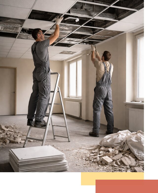 Демонтаж потолков Армстронг профессионально в Альметьевске